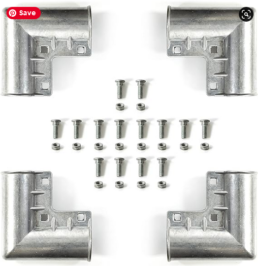 screenshot 2024 04 30 at 12 47 47 amazon.com montxr 4 pack chain link fence gate corners for 1 3 8 x 1 3 8 for outdoor diameter pipe complete with 2 spare sets of steel nuts and bolts. aluminum gate elbows incl